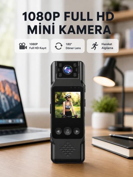 180 Derece Dönebilen Mini Kamera Full HD TFT Ekran Hareket Sensörlü (Kopya) - Lisinya