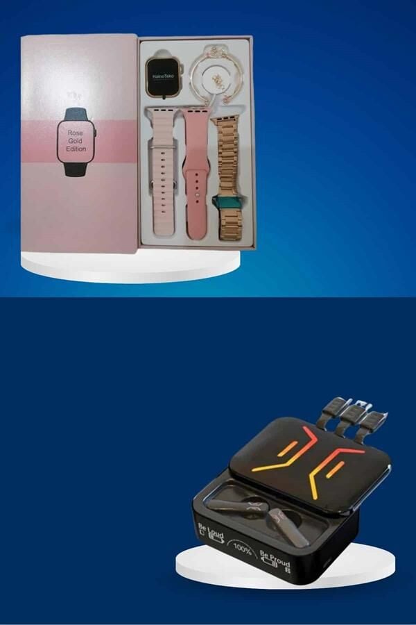 Wireless Şarjlı Akıllı Saat ve Dijital Göstergeli Kablosuz Bluetooth Kulaklık Nabız Ölçer - Lisinya