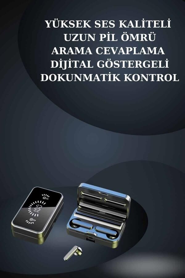 Bileklikli Amoled Ekran Akıllı Saat ve Dijital Göstergeli Kablosuz Bluetooth Kulaklık