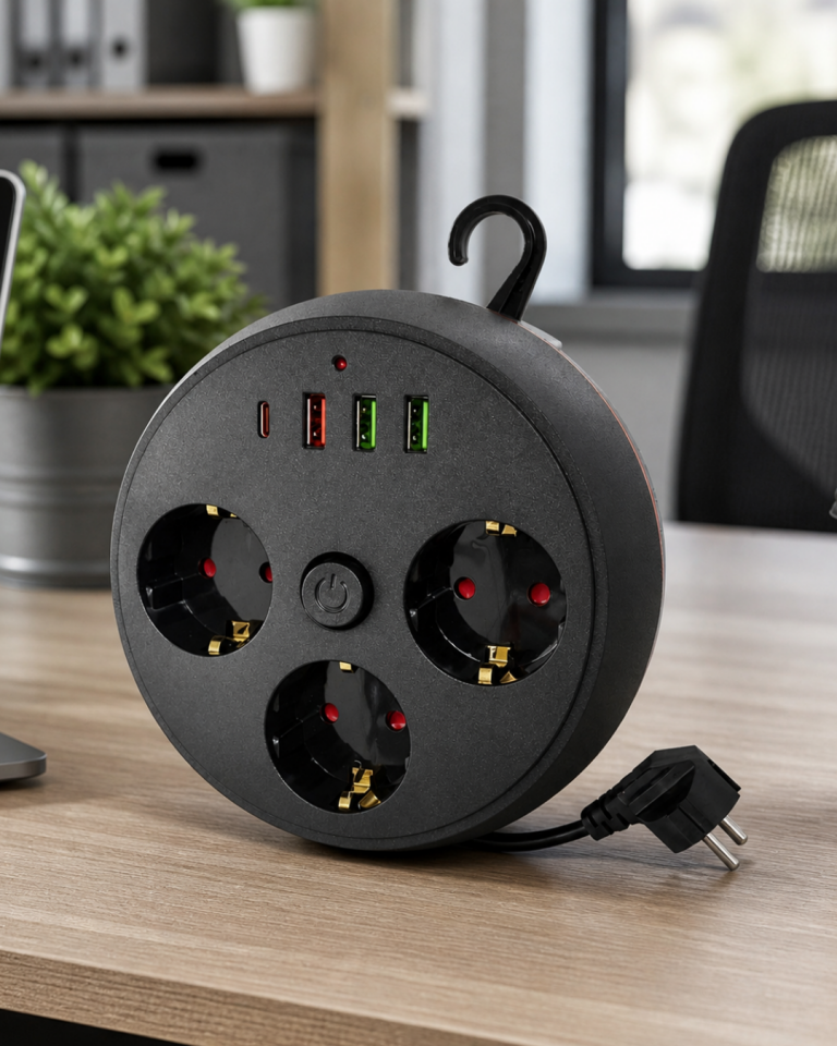 Akım Korumalı Çoklu Priz 3 Priz 3 USB 1 Type C 2 Metre Kablo Güvenli Şarj - Lisinya