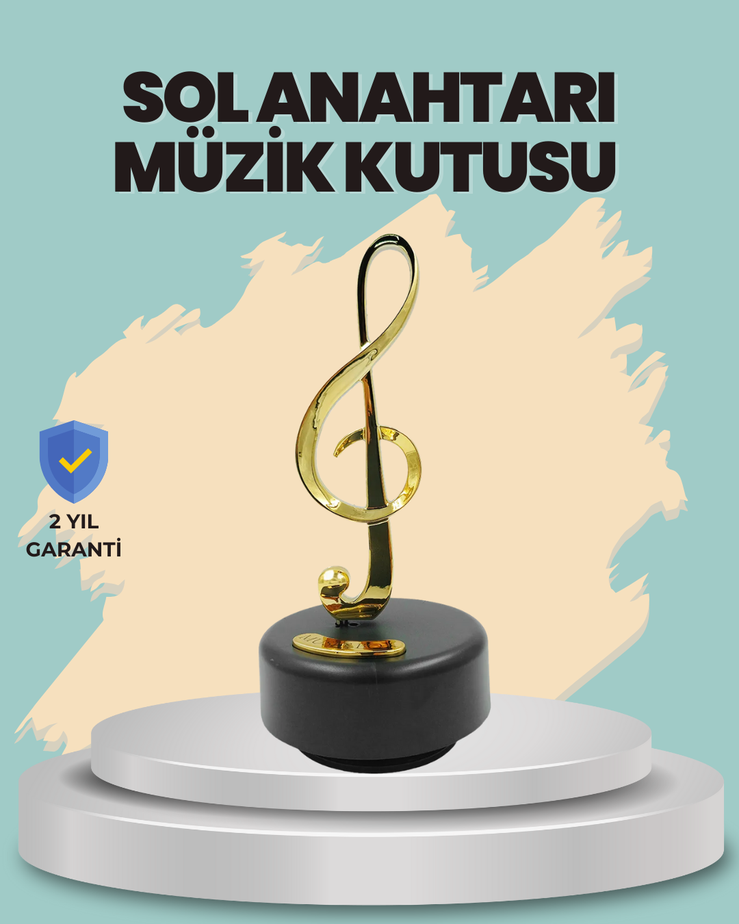 YamanHobi Dönen Sol Anahtarı Müzik Kutusu Altın