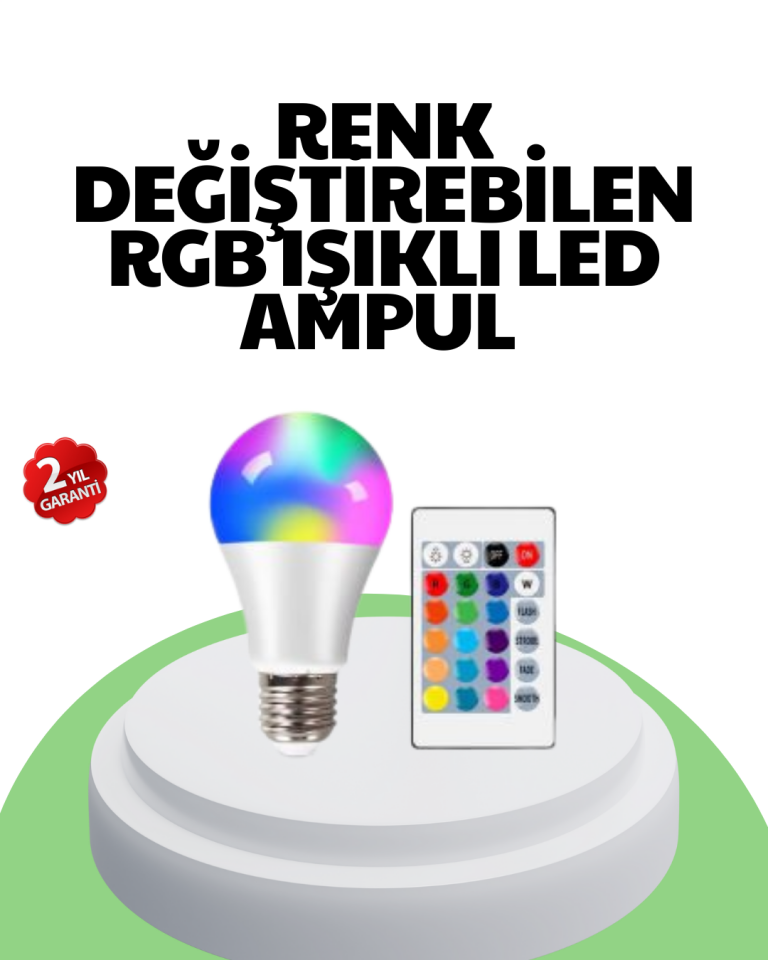 2025 RGB LED Ampul Uzaktan Kumandalı Renkli Işık A Kalite - Lisinya