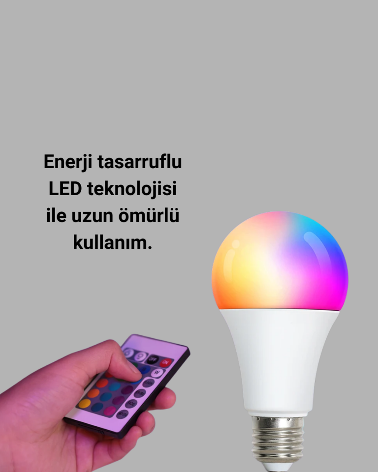 Renk Değiştiren RGB LED Ampul 16 Renk Uzaktan Kumandalı 2025 Model - Lisinya