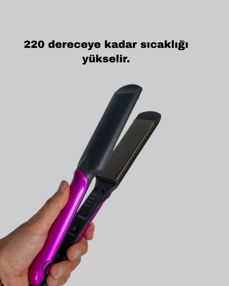 İyonik Saç Düzleştirici – 220°C Isıya Kadar Çıkan, LED Göstergeli ve Eşit Isı Dağılımlı Plaka - Lisinya