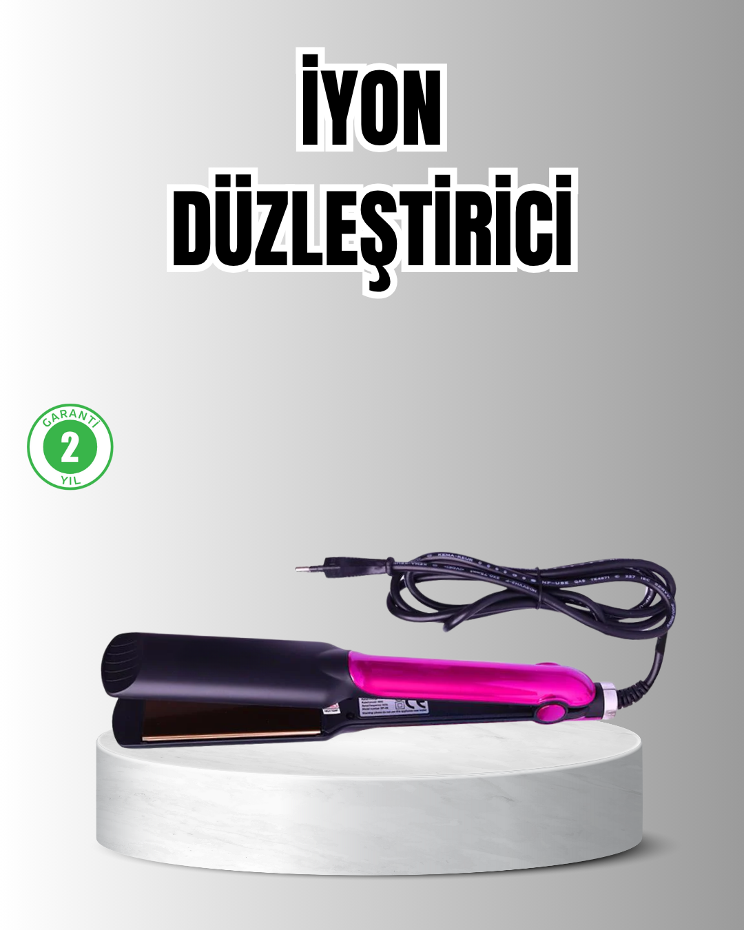 Profesyonel İyon Teknolojili Saç Düzleştirici – 220°C Hızlı Isınma ve LED Ekranlı Tasarım - Lisinya