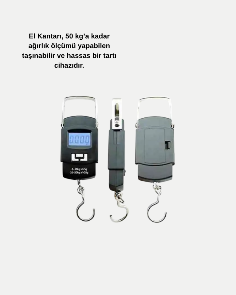 Portatif Dijital El Kantarı – Bavul, Kargo ve Paket Tartı Cihazı 50 Kg - Lisinya