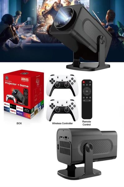 4K Android Smart Wi-fi Çift Kollu Projeksiyon Game Box Kumandalı Taşınabilir Yeni Nesil - Lisinya