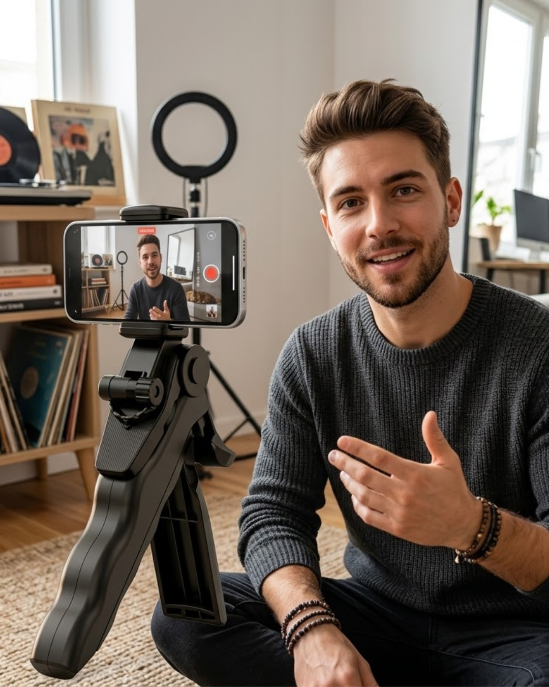 Katlanabilir Telefon Standı Mini Tripod Masaüstü Video Çekim Tutucu - Lisinya