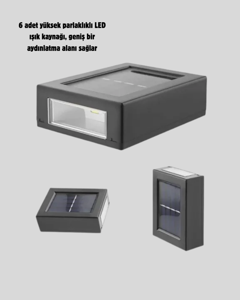 Güneş Enerjili 6 LED Solar Lamba – Fotoselli, Su Geçirmez ve Çevre Dostu Bahçe Işığı - Lisinya