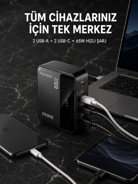 4 Portlu GaN Masaüstü Hızlı Şarj İstasyonu - Lisinya