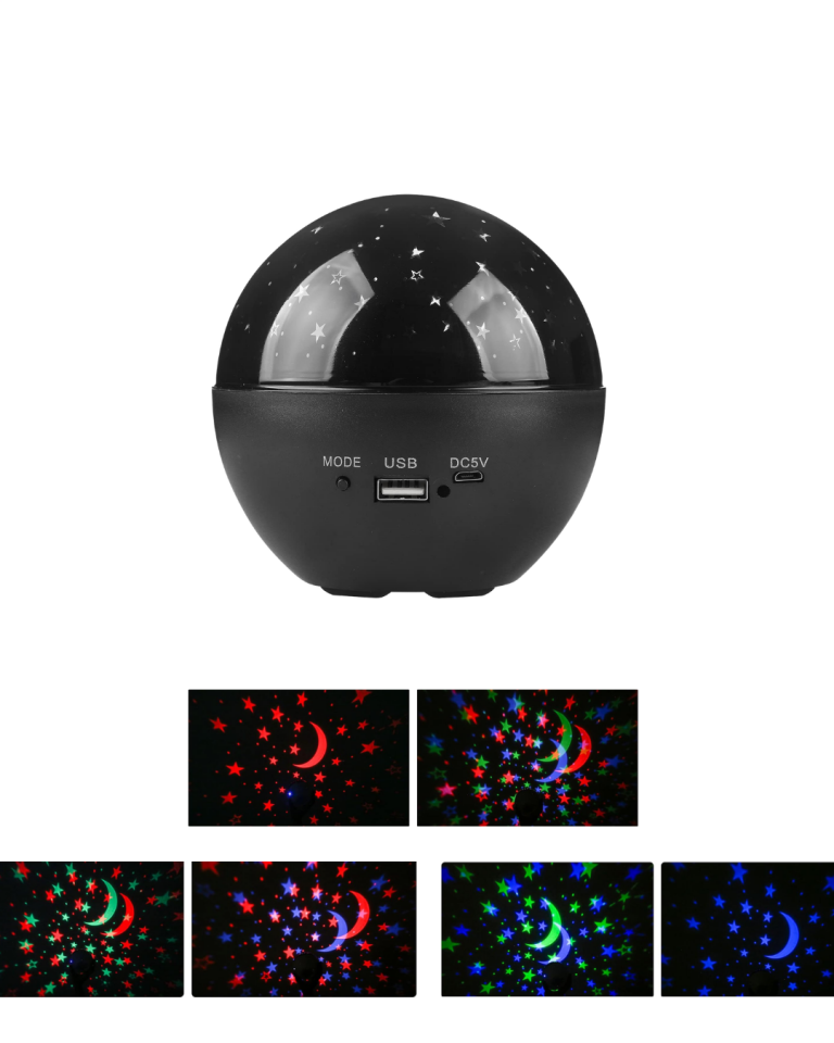 YamanHobi Fişli Yıldız Projektör Gece Lambası USB Müzik Destekli