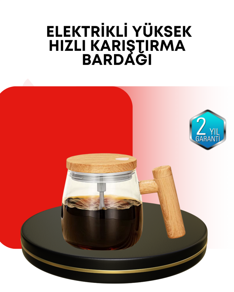 IP6 Su Geçirmez Şarjlı Kupa – 3D Karıştırma, Sabit Sıcaklık, 400 ml - Lisinya