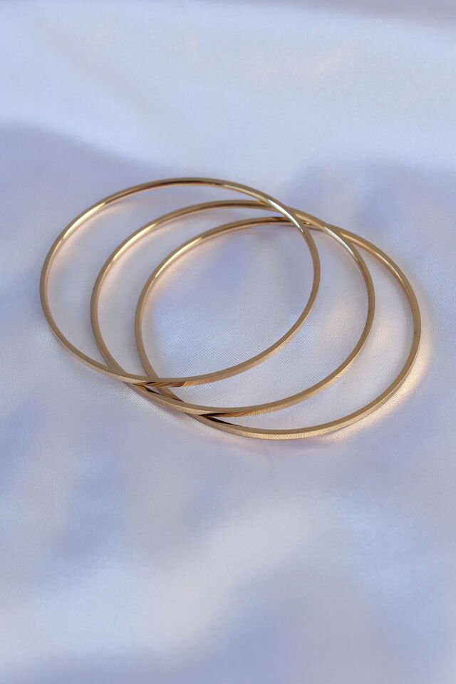 316L Çelik Gold Renk Ajda Model Kadın 65 mm Bilezik - Lisinya