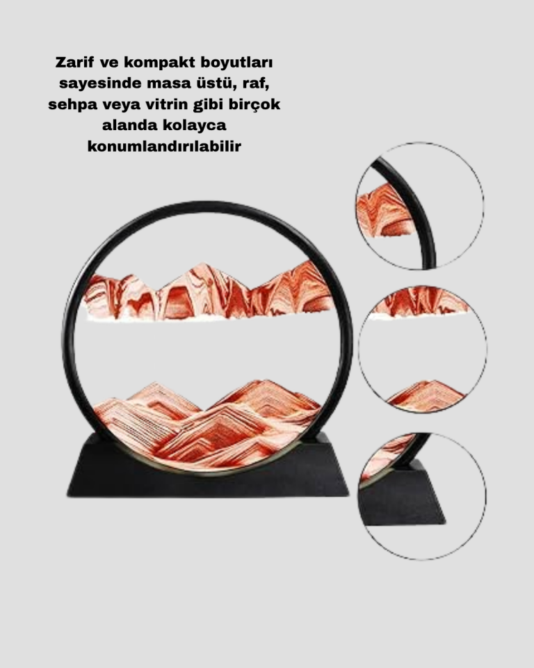 Şeffaf Dekoratif Kum Saati – Dayanıklı Gövde, Minimalist Stil, Masa ve Vitrin Aksesuarı - Lisinya