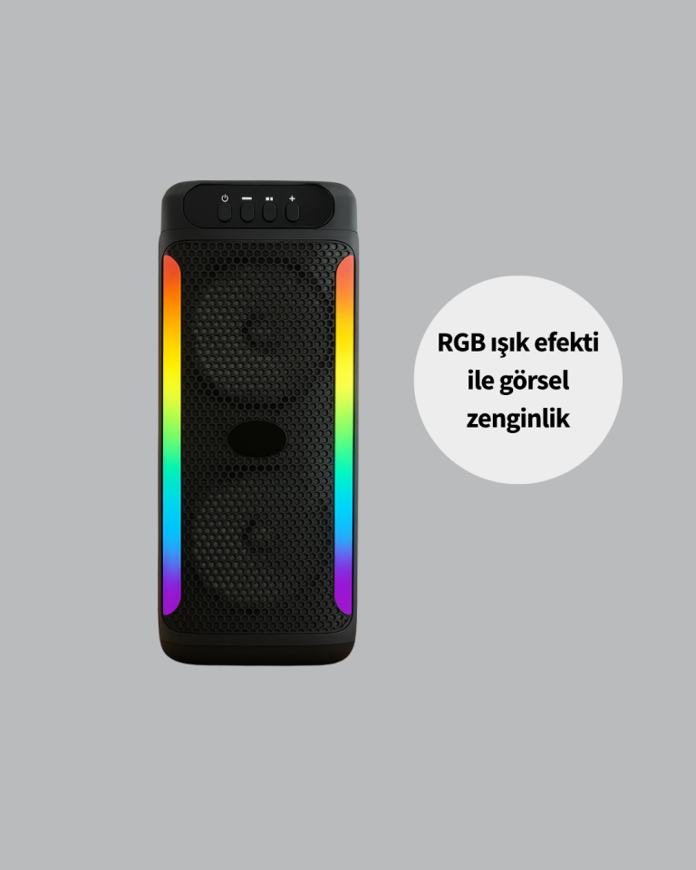 YamanHobi Çift 4 İnç Hoparlörlü Bluetooth Ses Sistemi Mikrofonlu Siyah