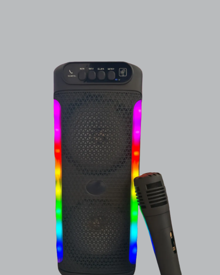 YamanHobi Çift 4 İnç Hoparlörlü Bluetooth Ses Sistemi Mikrofonlu Siyah