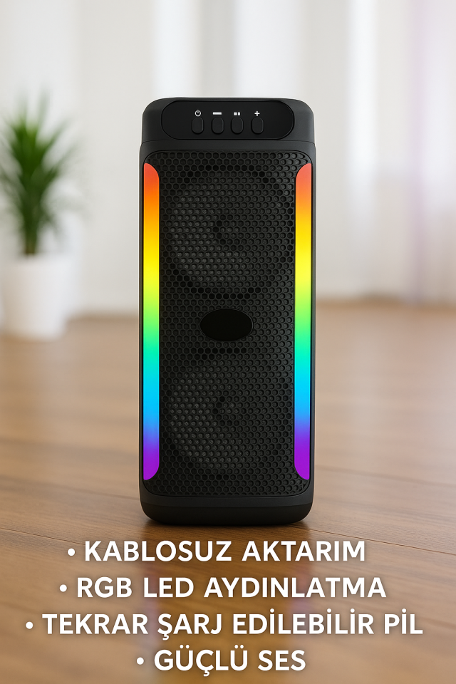 Yüksek Ses Güçlü Kablosuz Hoparlör  Karaoke Mikrofonlu - Lisinya