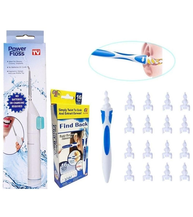 Kulak Temizleme ve Power Floss Mekanik Diş Ve Ağız Temizleme Aleti Seti ( Lisinya )