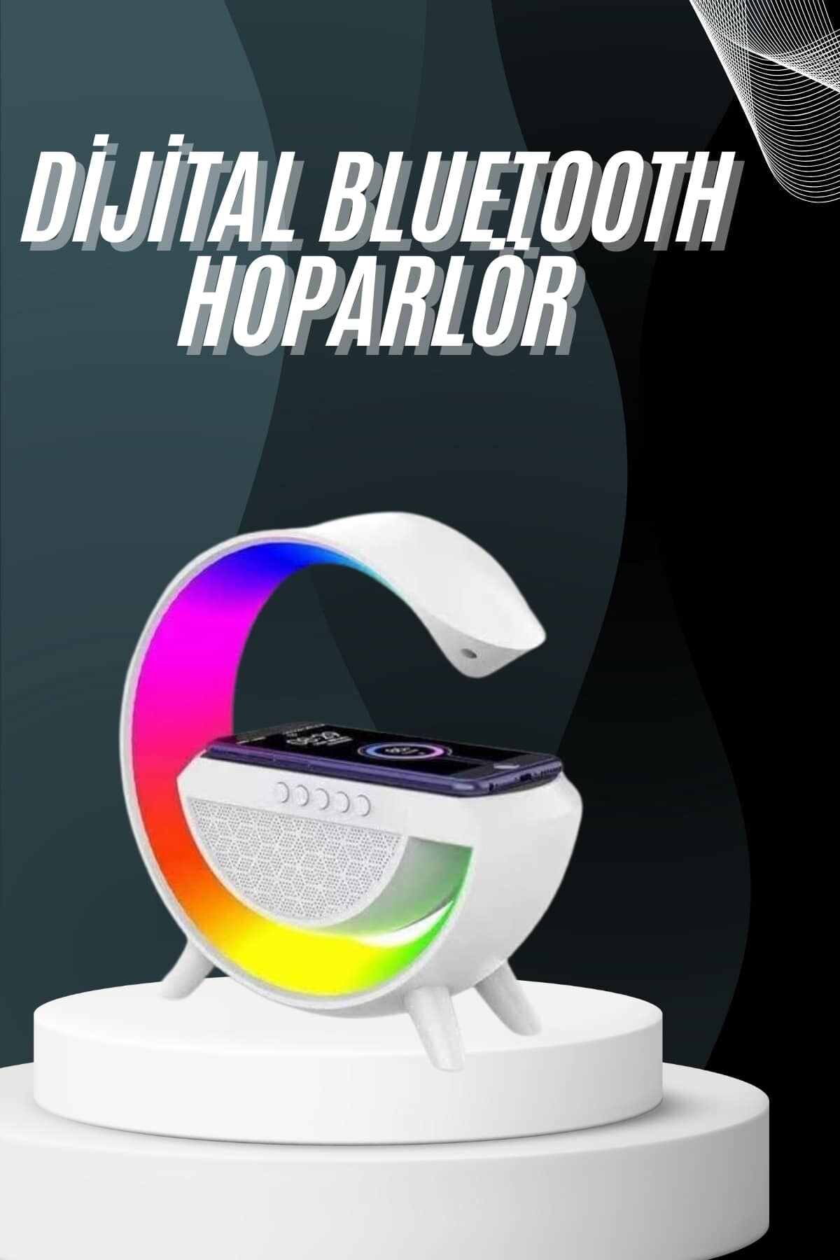 YamanHobi Bluetooth Hoparlör Gece Lambası Kablosuz Şarjlı NFC Destekli Beyaz
