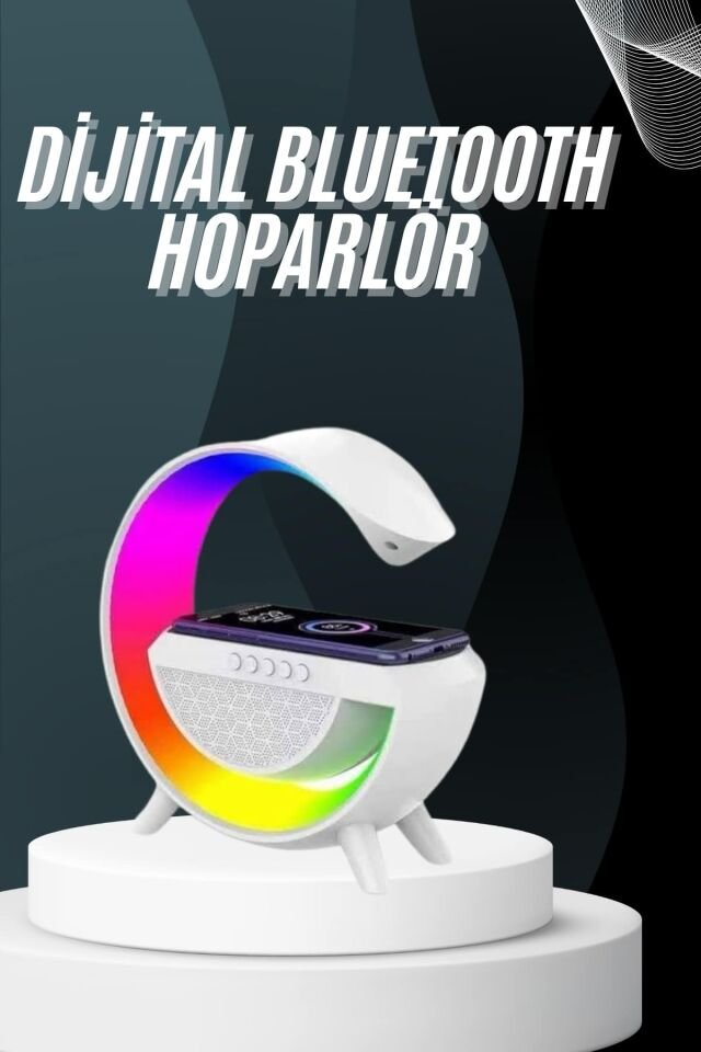 YamanHobi Bluetooth Hoparlör Gece Lambası Kablosuz Şarjlı NFC Destekli Beyaz