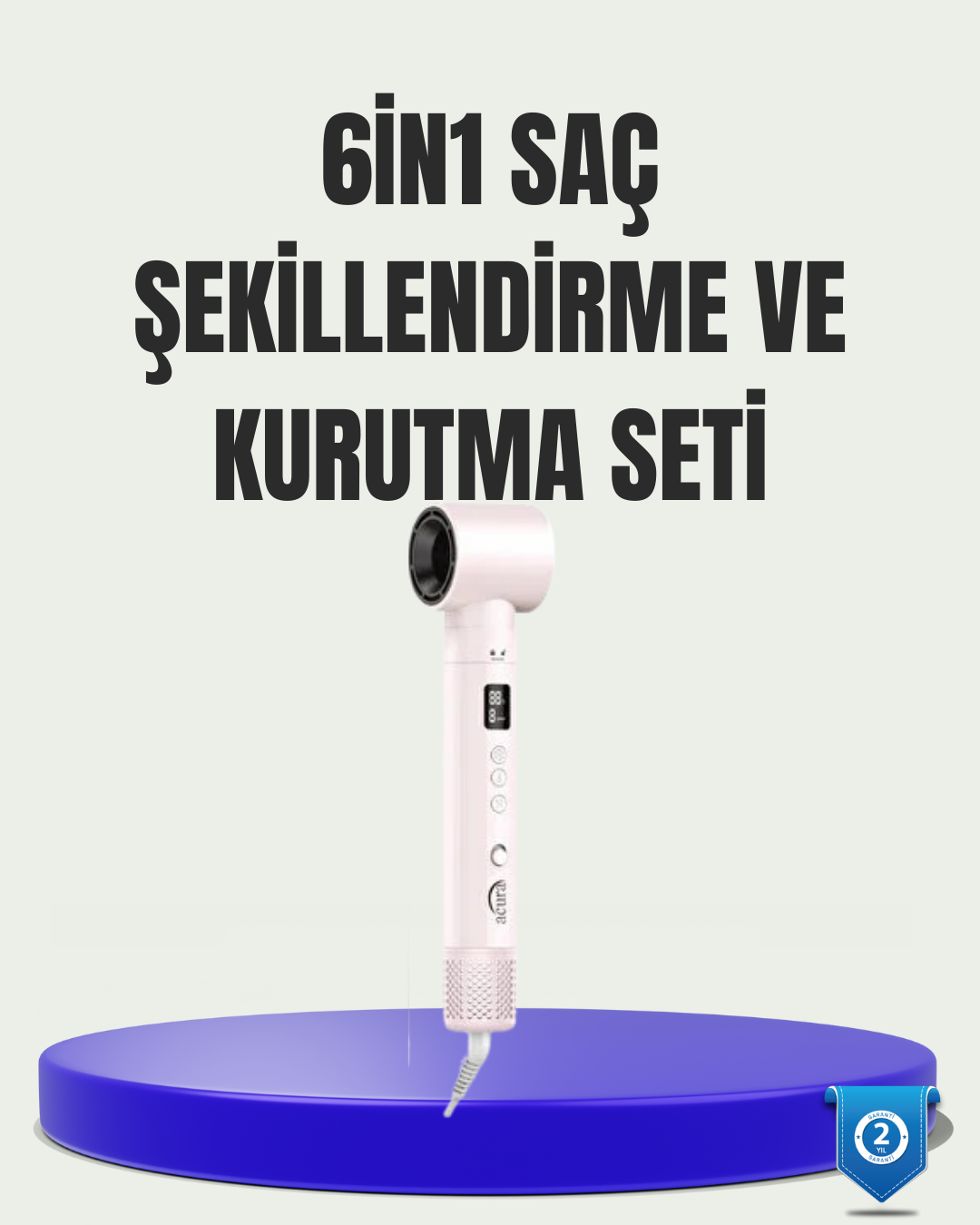 Çok Fonksiyonlu 6 Başlıklı Saç Kurutma ve Şekillendirme Seti
