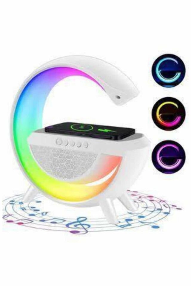 YamanHobi Bluetooth Hoparlör Gece Lambası Kablosuz Şarjlı NFC Destekli Beyaz