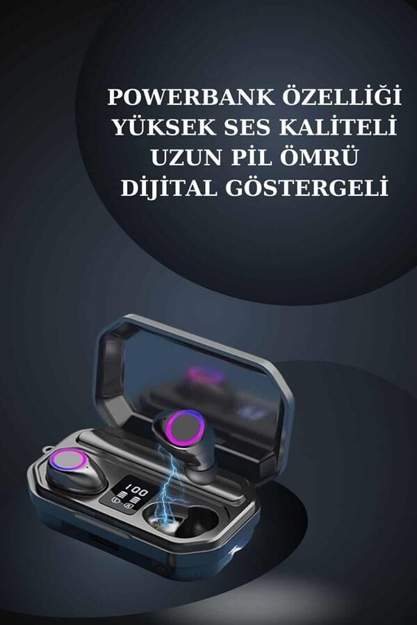 Bluetooth Bağlantılı Akıllı Saat ve Kablosuz Kulaklık Dijital Göstergeli