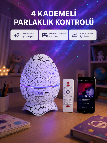 Galaksi Efektli Dinozor Yumurta Projektör – Yüksek Çözünürlüklü - Lisinya