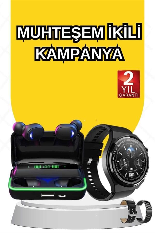 Yeni Nesil Akıllı Saat Ve Bluetooth Kulaklık Titreşim Bildirimleri Uyku Takibi - YamanHobi
