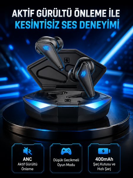 Profesyonel Bluetooth 5.0 Kulaklık – Dokunmatik Kontrol, 3D Surround Ses - Lisinya
