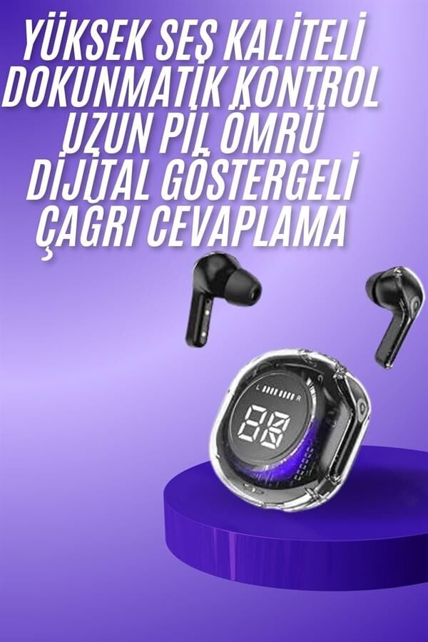 Yeni Nesil Bluetooth Kulaklık Dijital Göstergeli Dokunmatik 5.3 Kablosuz