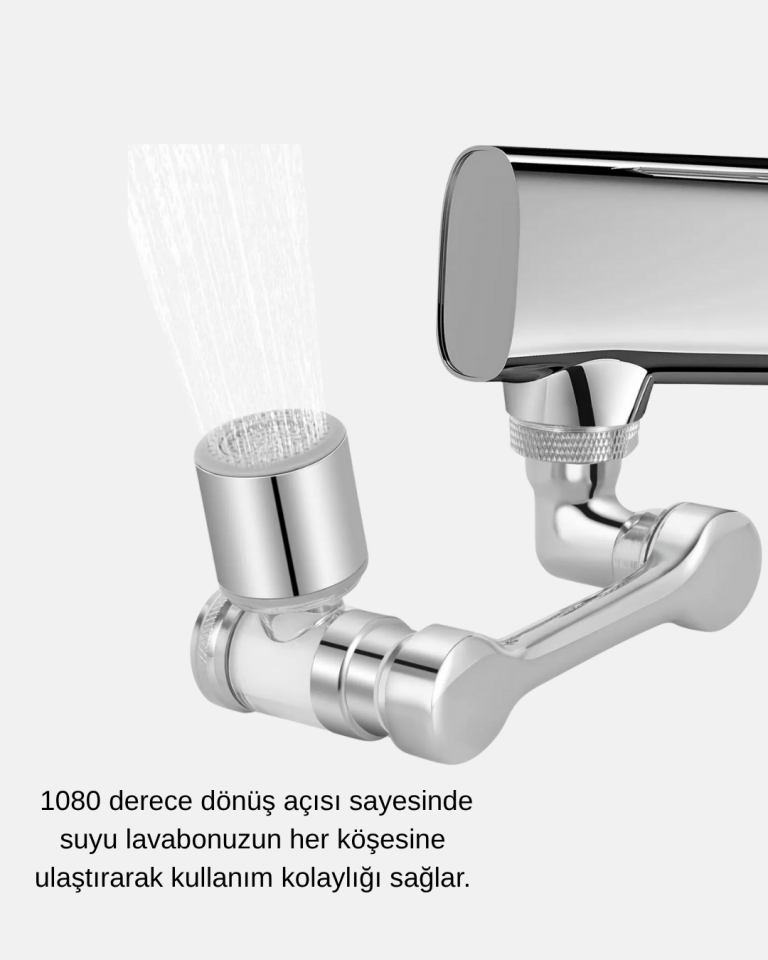 Dönebilir Musluk Başlığı – Lavabo Temizliği ve El-Yüz Yıkamada Maksimum Rahatlık - Lisinya