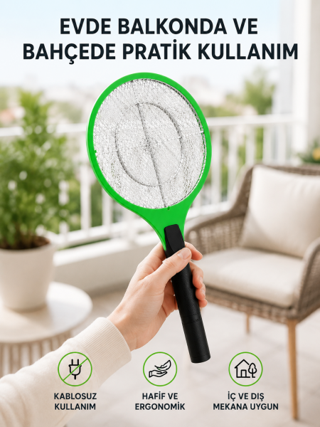 Pil ile Çalışan Elektronik Sinek Öldürücü – Çocuk ve Evcil Hayvan Dostu Tasarım - Lisinya