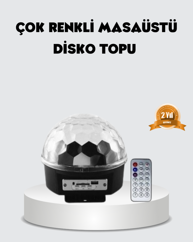 RGB LED Disko Topu Projektör – Ev Partileri, Doğum Günleri ve Eğlence İçin Işık Şovu - Lisinya
