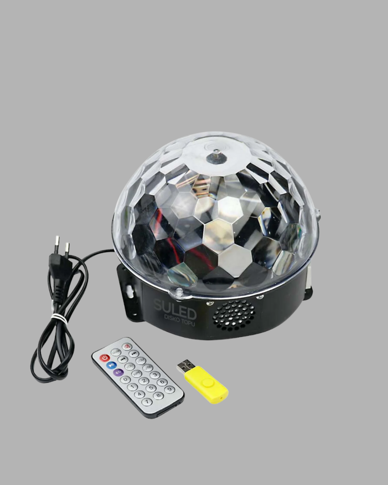 RGB LED Disko Topu Projektör – Ev Partileri, Doğum Günleri ve Eğlence İçin Işık Şovu - Lisinya