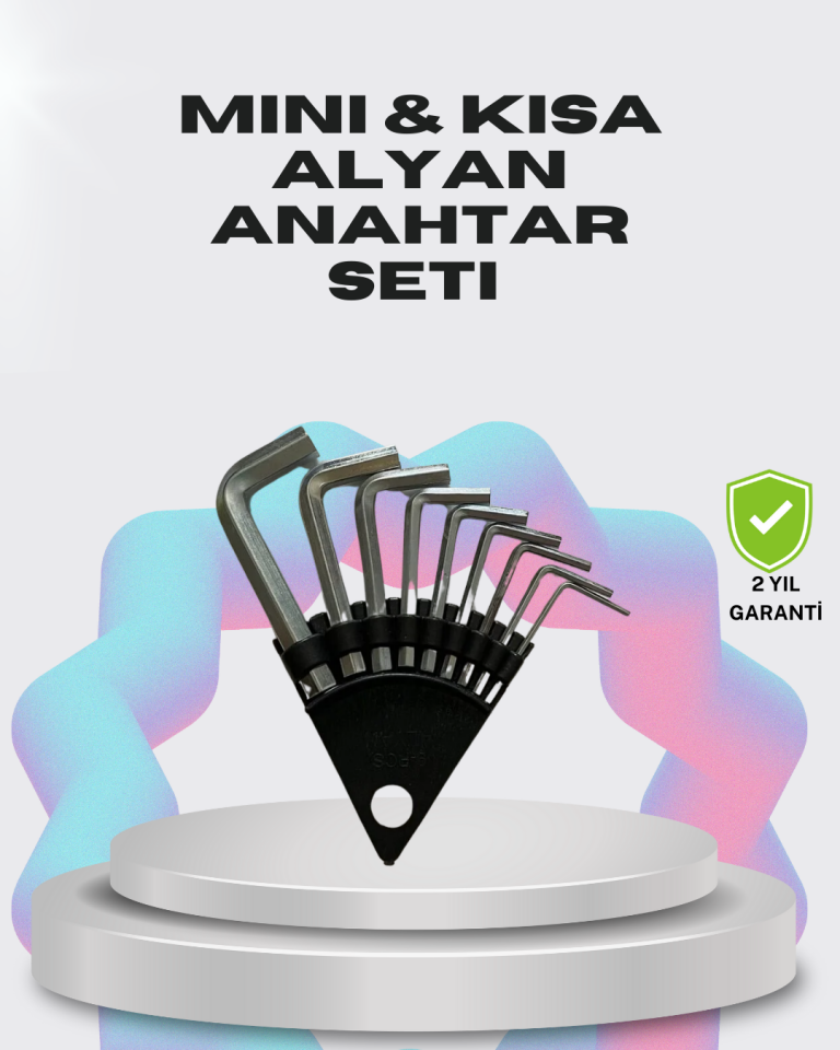 9 Parça Kısa Tip Alyan Seti Isıl İşlemli Profesyonel Kullanım - Lisinya