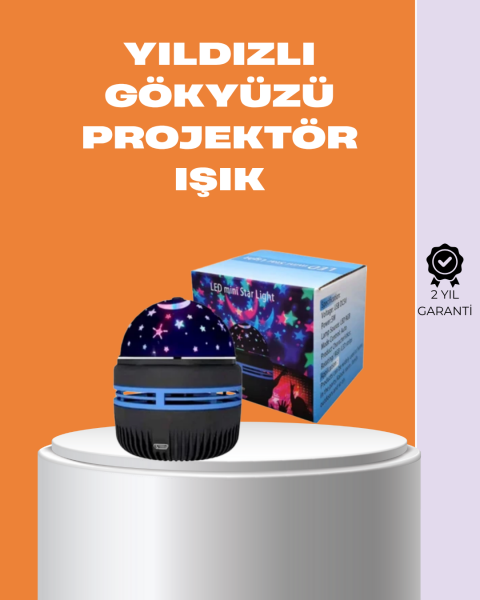Star Master Galaxy Projektör – 360° Dönebilen Gece Lambası, Dekoratif Ambiyans Işığı
