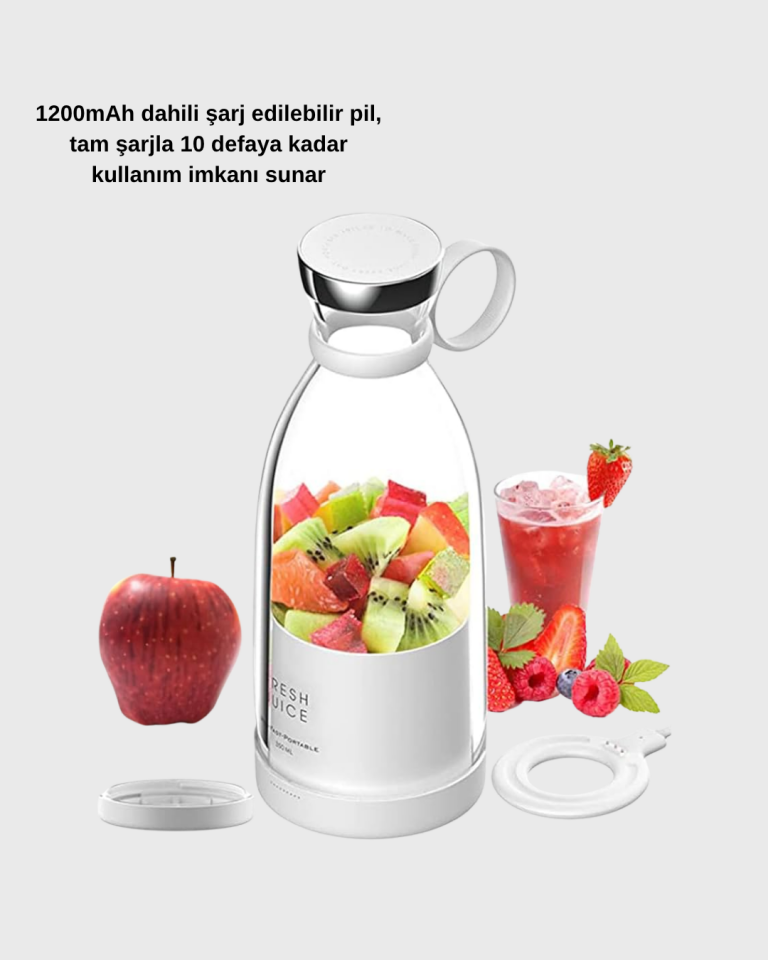 USB Şarjlı Kablosuz Blender – Taşınabilir, Kompakt ve Çevre Dostu Meyve Sıkıcı - Lisinya