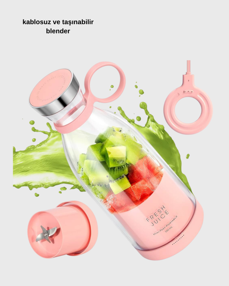 USB Şarjlı Kablosuz Blender – Taşınabilir, Kompakt ve Çevre Dostu Meyve Sıkıcı - Lisinya