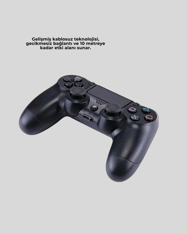 PS4 Uyumlu Kablosuz Oyun Kolu Ergonomik Çift Titreşimli - Lisinya
