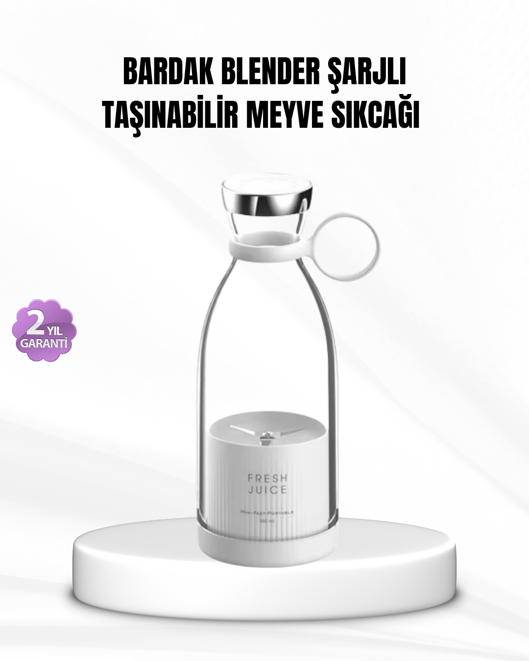 Şarjlı Portatif Blender – Gıda Sınıfı Malzeme, 10 Kullanımlık Pil, Mini Boy ve Hafif Tasarım - Lisinya