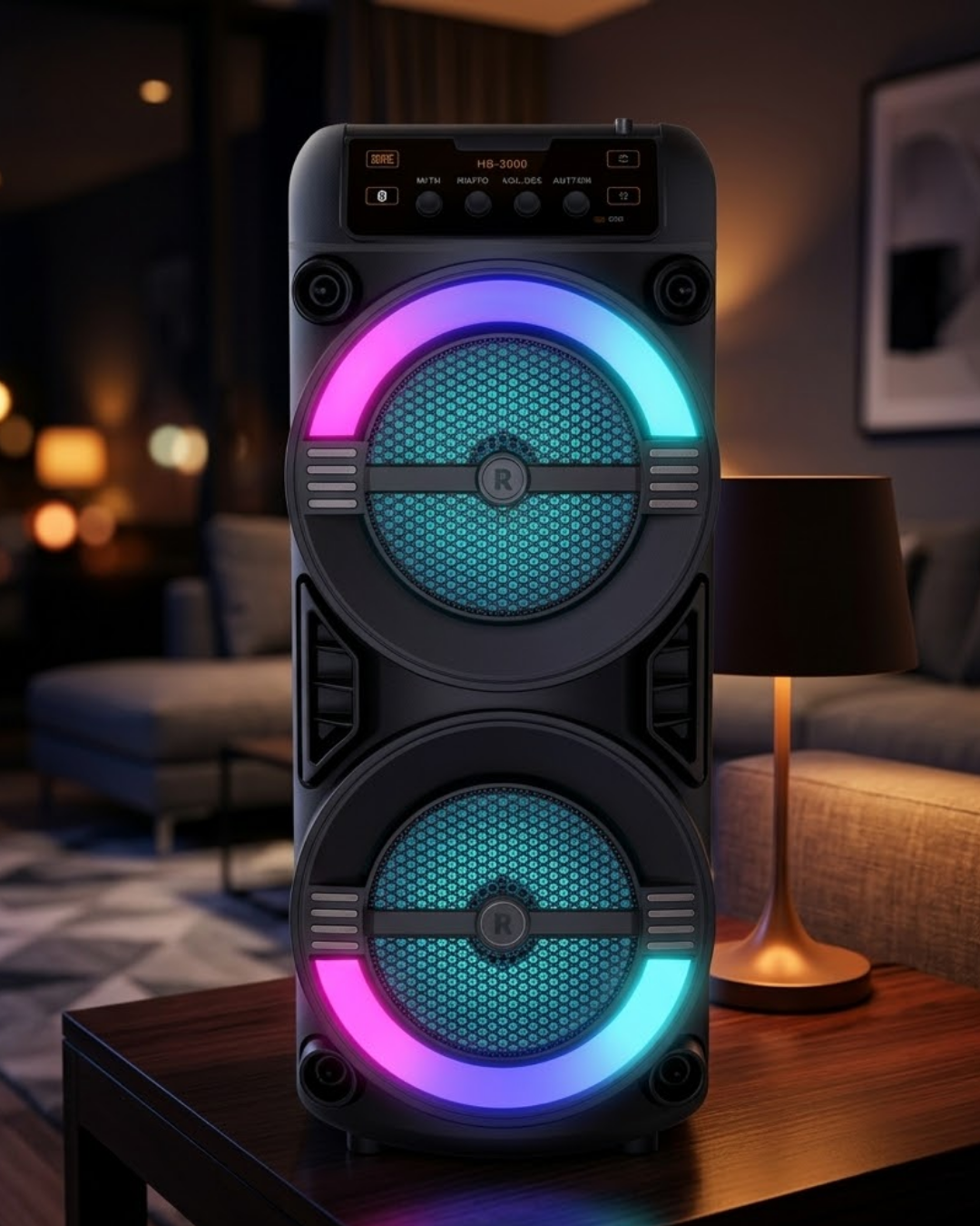 RGB Işıklı Bluetooth Hoparlör Kablosuz Taşınabilir Stereo Speaker - Lisinya