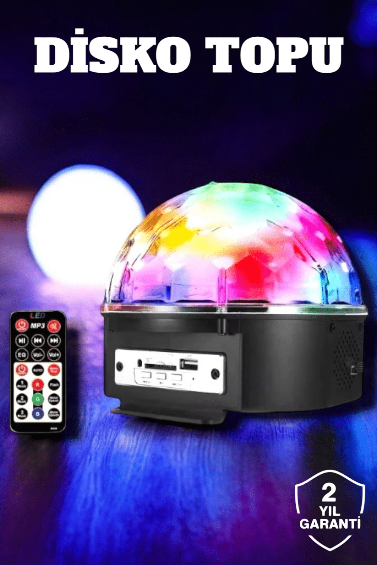 Bluetooth ve Uzaktan Kumandalı Çok Renkli Masaüstü Disko Topu - Lisinya