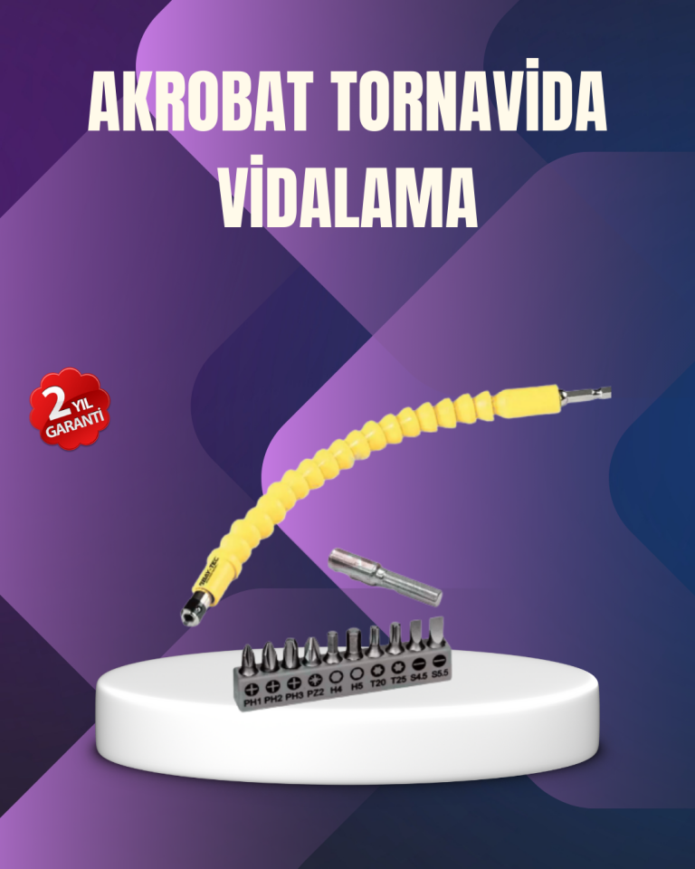 12 Parça Vidalama Uç Seti Akrobat Tasarım Dayanıklı Metal - Lisinya