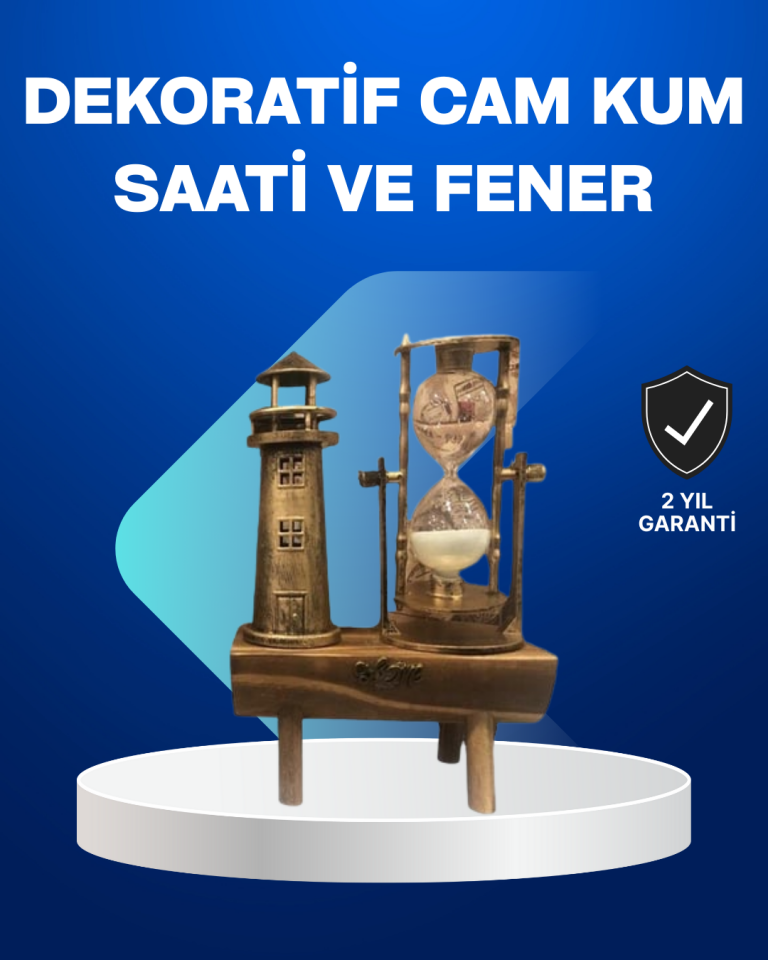 Deniz Feneri Tasarımlı Ahşap Kum Saati – Retro Masa Aksesuarı - Lisinya
