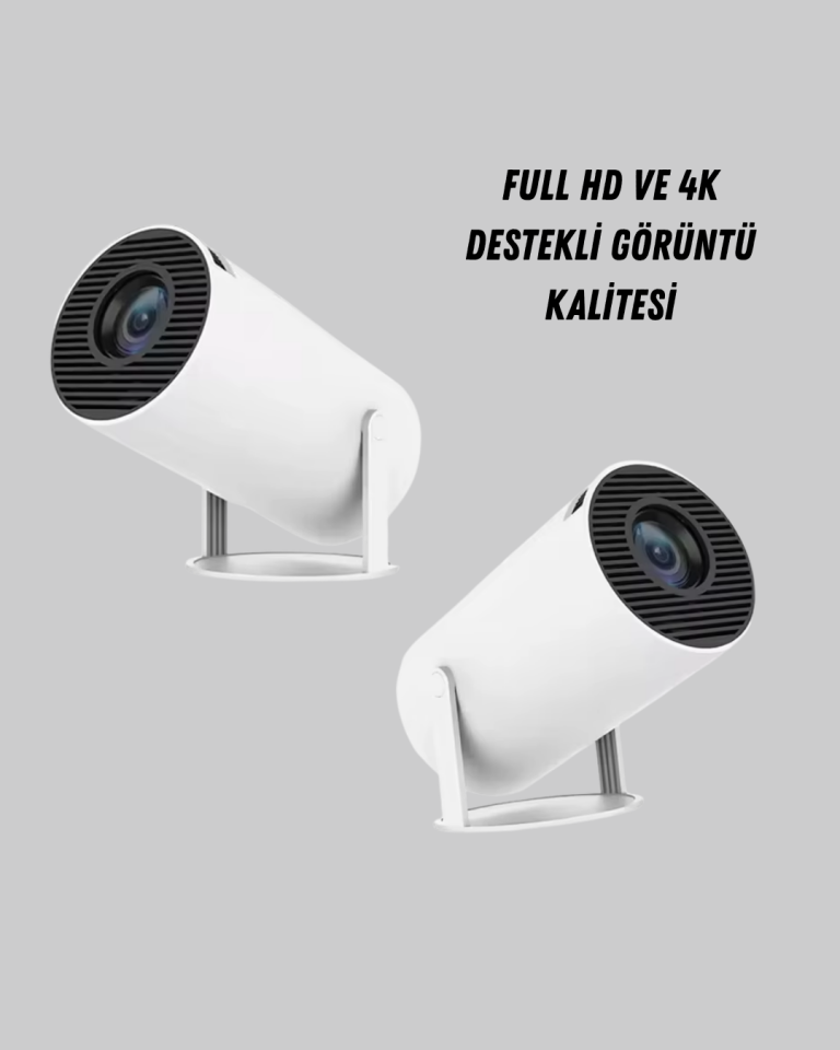 4K Destekli Full HD Projeksiyon Cihazı – 130 inç Geniş Ekran, WiFi ve HDMI Bağlantılı - Lisinya