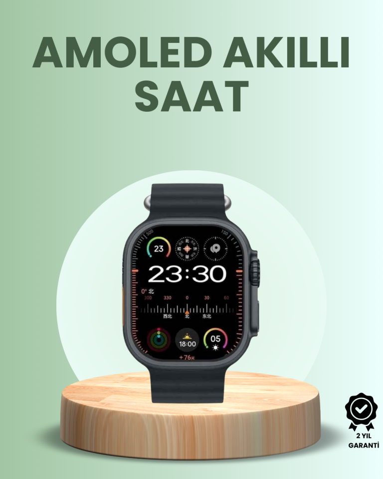 Ultra Akıllı Saat AMOLED Display 15 Gün Dayanıklı Batarya - Lisinya