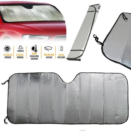 Araç Ön Cam Güneşlik UV ve Isı Koruma Katlanabilir Toyota Corolla Skoda Superb Dacia Duster Ford Focus - Lisinya