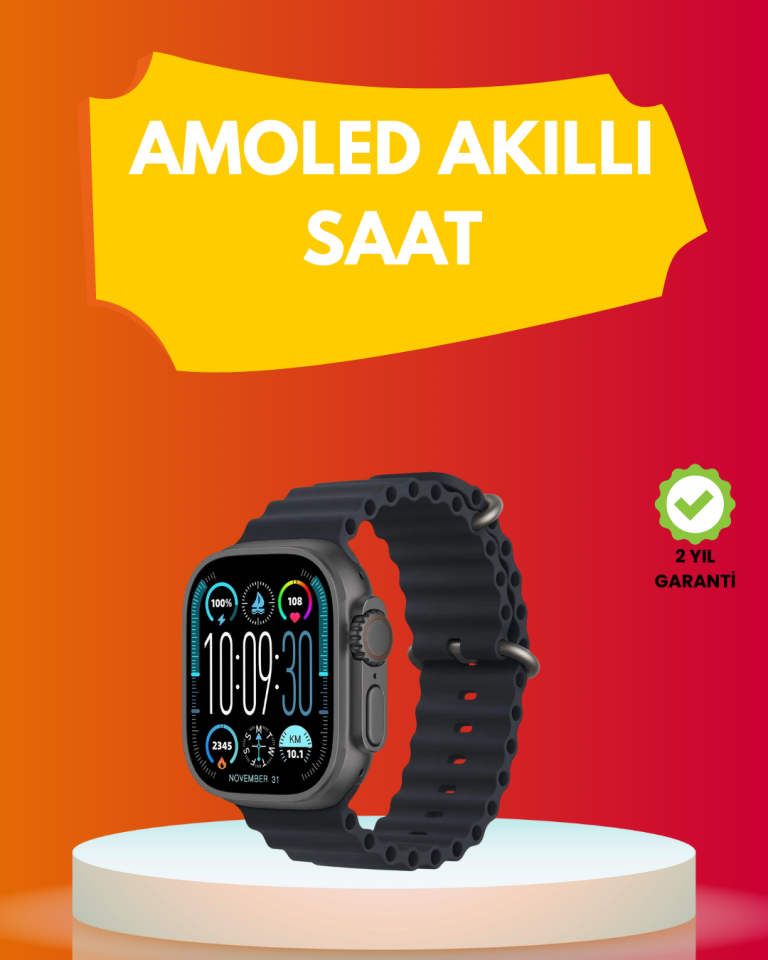 AMOLED Ekran 49mm Ultra Tasarım 3 Kordonlu Akıllı Saat - Lisinya