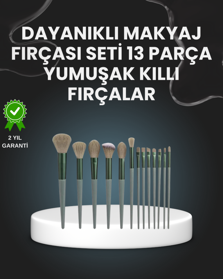 13'lü Fiber Kıllı Yumuşak Makyaj Fırçası Seti Taşınabilir ve Ergonomik Tasarım - Lisinya